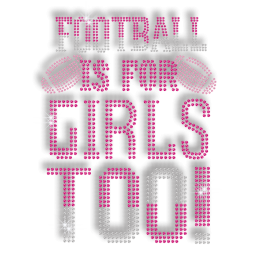 Pretty Football Feminist Iron on Diamante Motif