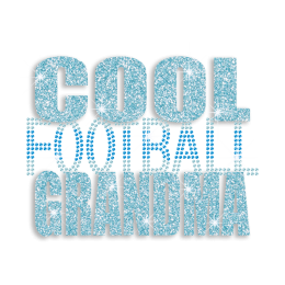 Cool Football Grandma Rhinestone Glitter Iron on Transfer