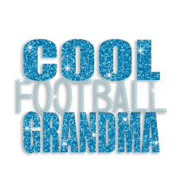 Custom Cool Football Grandma Rhinestone Glitter Iron on Transfer