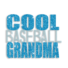 Cool Baseball Grandma Rhinestone Glitter Iron on Transfer