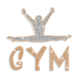 GYM Splits Rhinestone Glitter Iron on Transfer