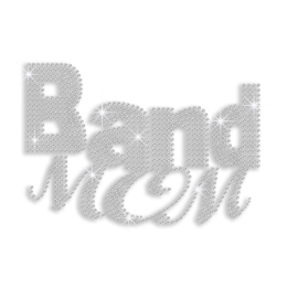 Crystal Band Mom Rhinestone Iron on Transfer Design