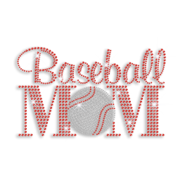 2015 Hot Ruby Baseball Mom Rhinestone Iron on Transfer