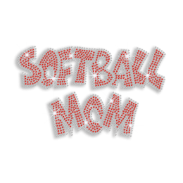 Ruby Softball Mom Iron on Rhinestone Transfer