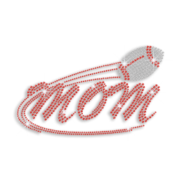 Nice Ruby Football Mom Iron-on Rhinestone Transfer