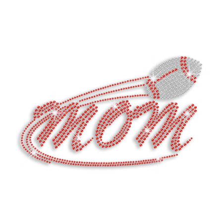 Nice Ruby Football Mom Iron-on Rhinestone Transfer