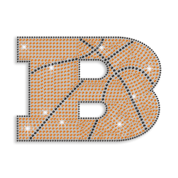 Fashionable Basketball Iron on Rhinestone Transfer