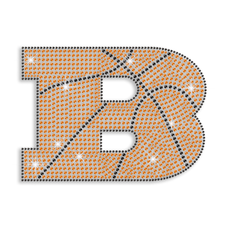 Fashionable Basketball Iron on Rhinestone Transfer