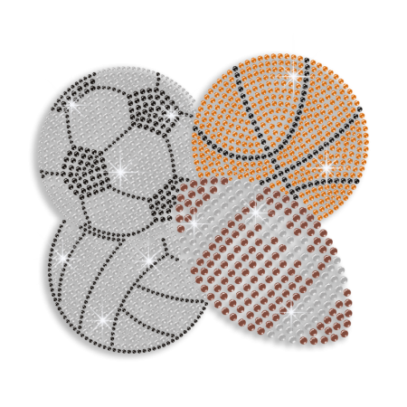 Cool Bling Ball Games Iron on Basketball Baseball Football Soccer