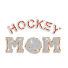 Bling Hockey Mom Sports Iron-on Rhinestone Transfer Design