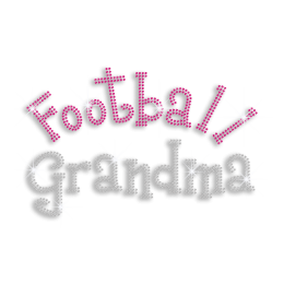 Bling Football Grandma Iron on Rhinestone Transfer Motif