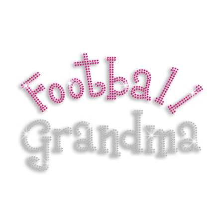 Bling Football Grandma Iron on Rhinestone Transfer Motif