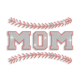 Magic Show Ruby Baseball Mom Iron on Rhinestone Transfer