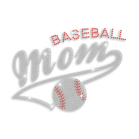 Magic Show Cool Baseball Mom Iron on Rhinestone Transfer