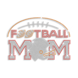 Magic Show Football Mom with Helmet Iron on Rhinestone Transfer