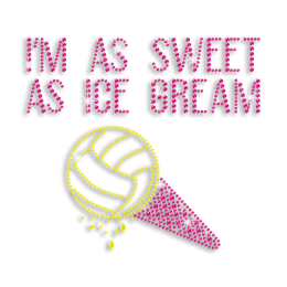 Kid Show Volleyball I\'m As Sweet As Ice Cream Iron on Transfer