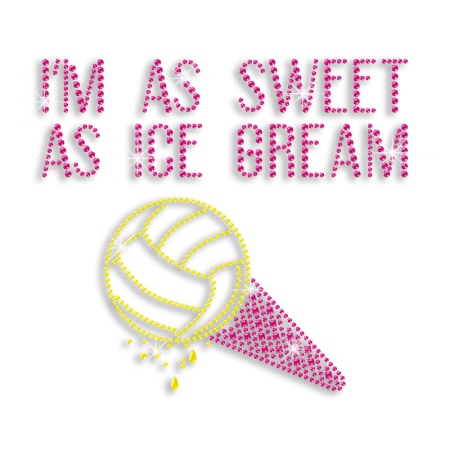 Kid Show Volleyball I'm As Sweet As Ice Cream Iron on Transfer