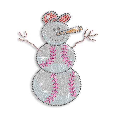 Kid Show Make a Cute Snowman Iron-on Rhinestone Transfer