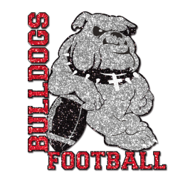 Bling Bulldog Football Glitter Iron on Transfer