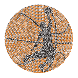 Cool Bling Basketball Iron-on Rhinestone Transfer