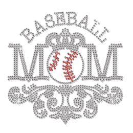 Crystal Baseball Mom Iron-on Rhinestone Transfer