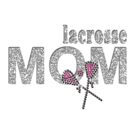 Bling Lacrosse Mom Iron-on Glitter Rhinestone Transfer