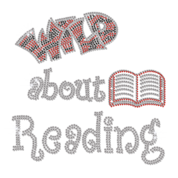 Wild about Reading Iron on Rhinestone Transfer