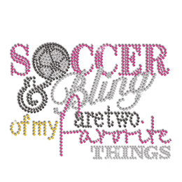 My Favorite Soccer & Bling Iron-on Rhinestone Transfer