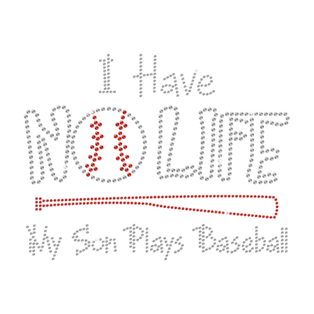 Cute Baseball Mom Iron-on Stud Rhinestone Transfer