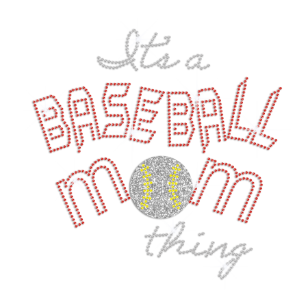 Baseball Mom Iron-on Rhinestone Transfer