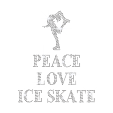 Peace Love & Skating Dance Hotfix Rhinestone Transfer