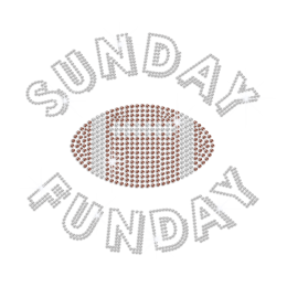 Bling Fun Football Sunday Iron-on Rhinestone Transfer