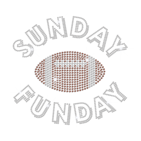 Bling Fun Football Sunday Iron-on Rhinestone Transfer