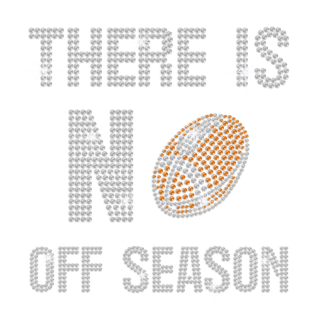 No Off Football Season Iron-on Rhinestone Transfer