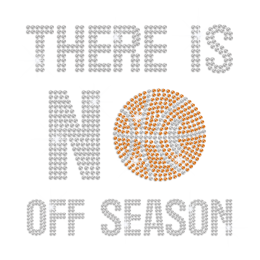 No Off Basketball Season Iron-on Rhinestone Transfer