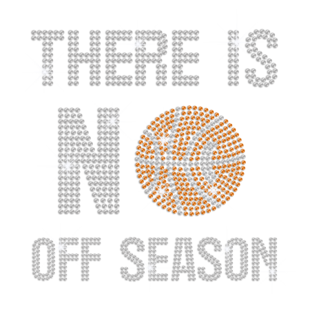 No Off Basketball Season Iron-on Rhinestone Transfer