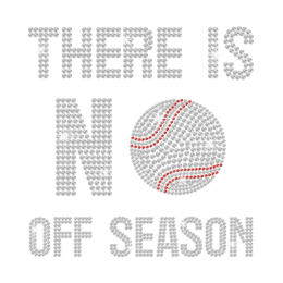 No Off Baseball Season Iron-on Rhinestone Transfer