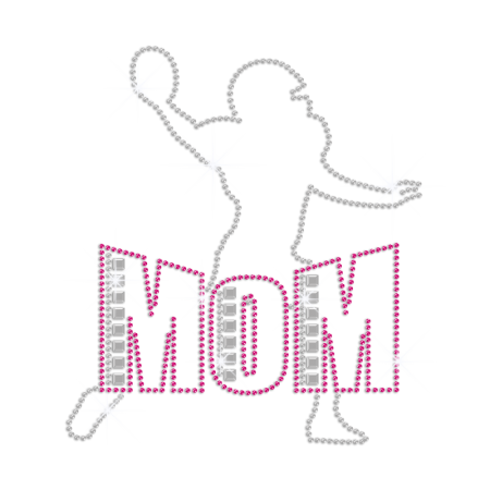 Touchdown Football Mom Iron-on Rhinestone Transfer