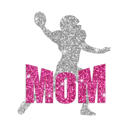 Sliver Pinky Football Mom Iron-on Glitter Transfer