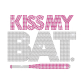 Kiss My Pink Baseball Bat Hot-fix Rhinestone Design