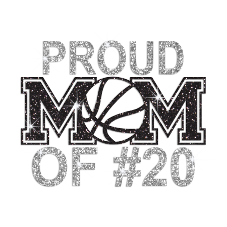 Proud Basketball Mom Hot-fix Glitter Design