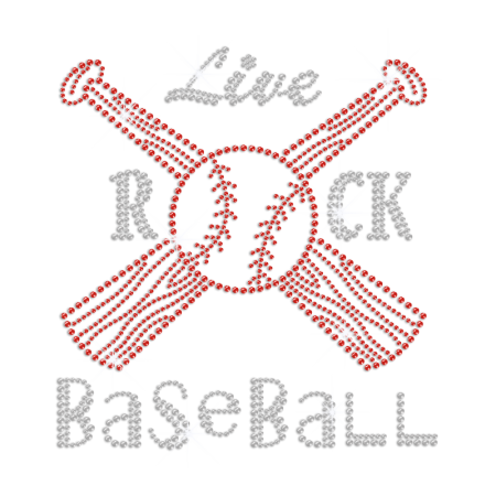 Rocking Baseball Live Iron-on Rhinestone Decal