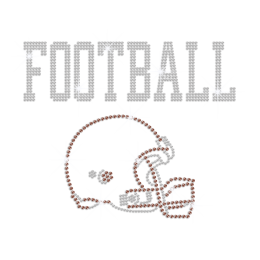 Bling Helmet Only For Furious Football Iron-on Rhinestone Transfer