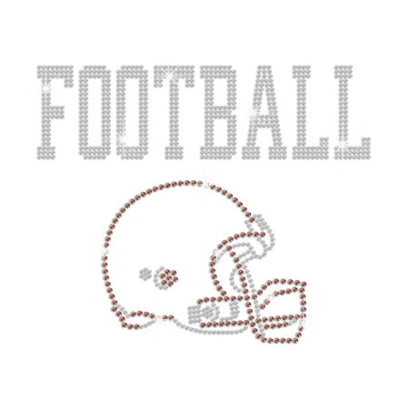 Bling Helmet Only For Furious Football Iron-on Rhinestone Transfer