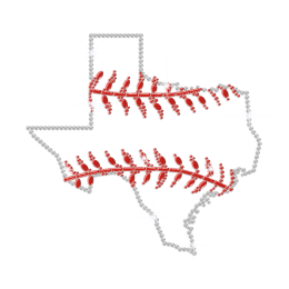 Texas Baseball Iron on Rhinestone Transfer