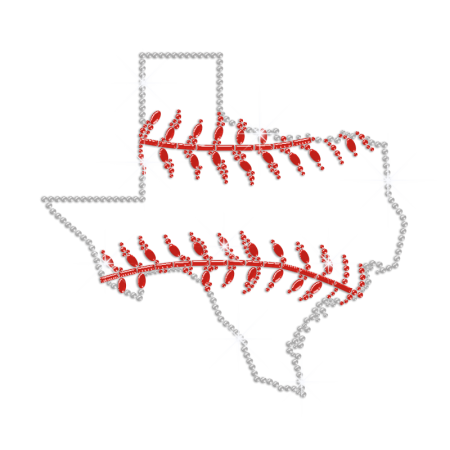 Texas Baseball Iron on Rhinestone Transfer