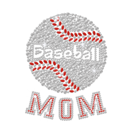 Baseball Mom ISS Show Iron-on Nailhead Transfer Motif