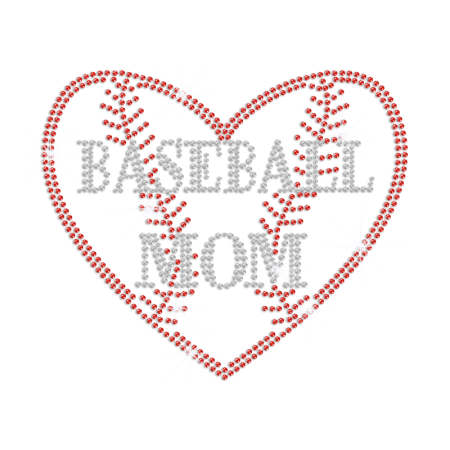 Crystal Baseball Mom Hotfix Rhinestone Transfer