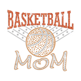 Basketball Mom ISS Show Hotfix Nailhead Glitter Transfer Motif