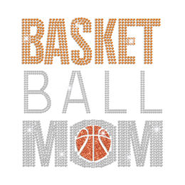 Wholesale Basketball Mom Iron-on Rhinestone Glitter Transfer
